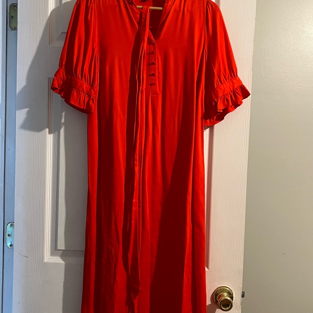 Ann Taylor Factory Red Midi Dress